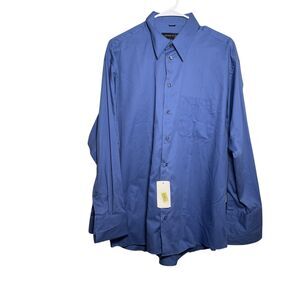 Kenneth Cole Shirt Men's 16 1/2  32-33 Blue Button Up Dress Shirt NWT